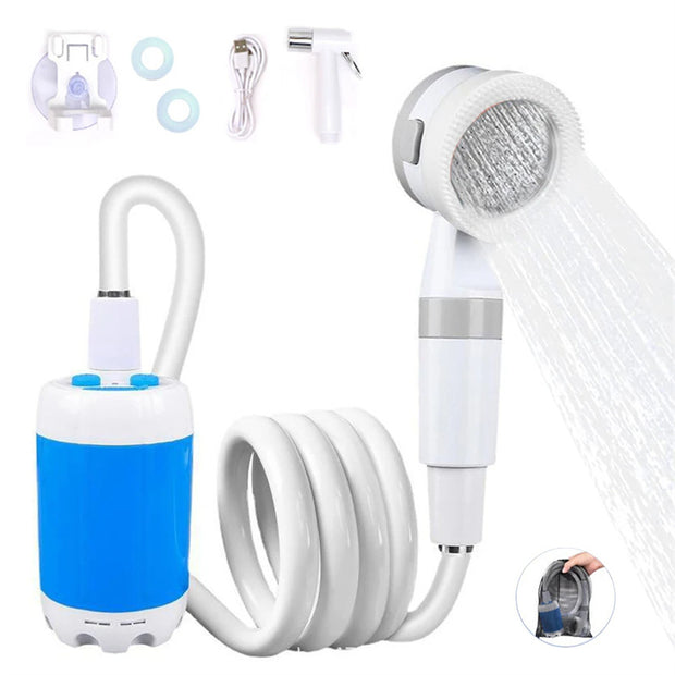 Outdoor Camping Shower Portable Electric Shower Gadgets Waterproof 5000mAh Rechargeable Battery Powered For Hiking Traveling