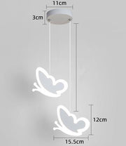 Creative Heart-shaped Butterfly Flower Children's Room Ceiling Lamp Chandelier Bedroom Lamps