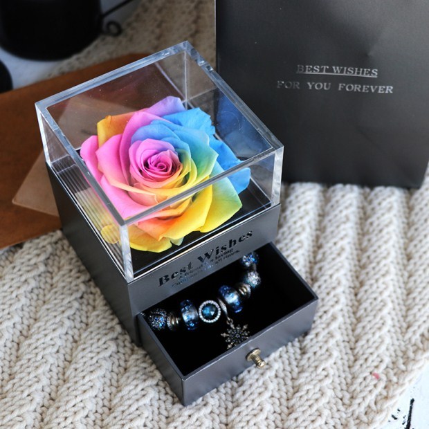 Eternal Rose Flower Jewelry Box - Valentine’s & Wedding Gift