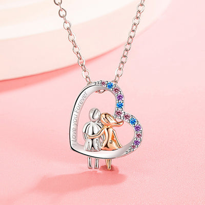 Heart-Shaped Love Necklace with Rhinestones - Valentine’s Gift