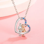 Heart-Shaped Love Necklace with Rhinestones - Valentine’s Gift