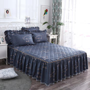 Twill Thickened Bedspread Bed Skirt Single Product Bed Skirt Three-piece Suit