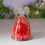 Eternal Dried Rose Gift Box - Angel Glass Cover for Christmas & Valentine's Day