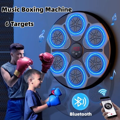 Music Boxing Machine with RGB Light & Bluetooth - Adjustable Speed for Fitness