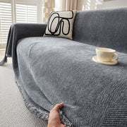 Chenille Herringbone Pattern Sofa Towel Cover Cloth Non-slip Stain Resistant All-inclusive Sofa Cover