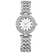 2PCS Luxury Women’s Watch Set - Silver Quartz Wristwatch & Bracelet