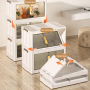 Closet Storage Box And Storage, Folding Storage Box With Door Foldable Storage Cabinet Box