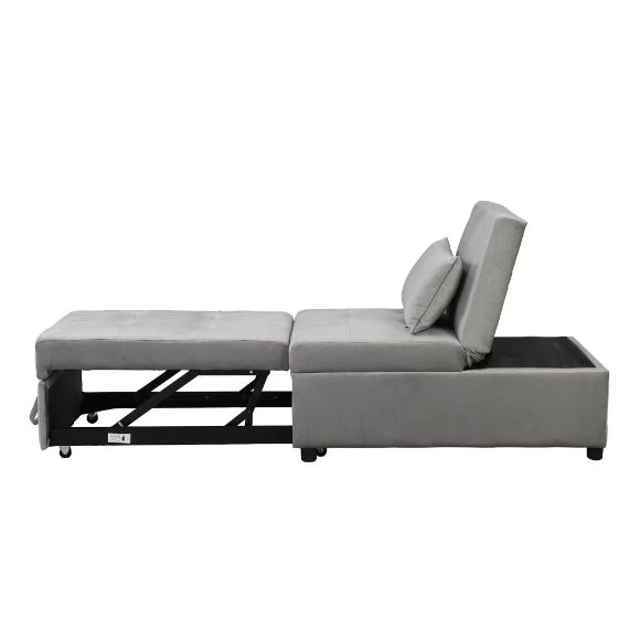 Folding Ottoman Sofa Bed Gray