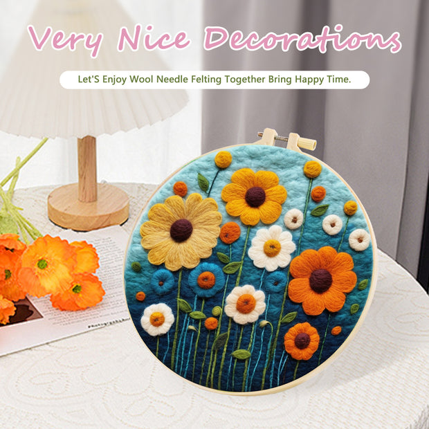 Wool Felt Painting With Embroidery Frame Needle Felt Supplies Suitable For Beginners