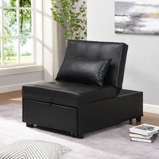 Folding Ottoman Sofa Bed Gray