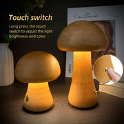 Wooden Mushroom LED Night Light