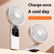 Portable Handheld Fan – Rechargeable, USB-Powered, Foldable & Ultra-Quiet with 5-Speed Settings