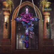 Religious Purple Cross Acrylic Bedroom Study Wall Waterproof And Hard-wearing Hanging Piece Pendant Decorations