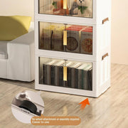 Closet Storage Box And Storage, Folding Storage Box With Door Foldable Storage Cabinet Box