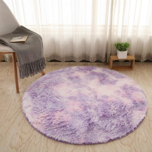 Fluffy Round Rug for Living Room