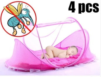 Baby foldable encrypted zipper mosquito net