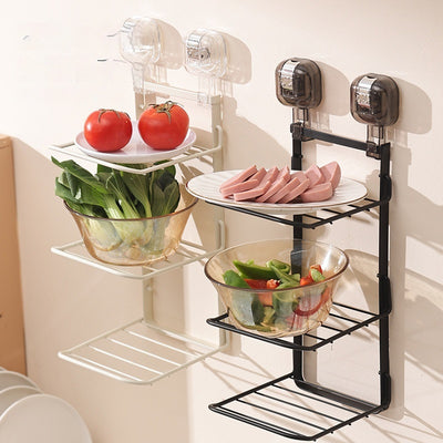 Suction Cup Kitchen Dish Rack – Wall Hanging, No-Drill, Space-Saving Storage for Dishes & Utensils