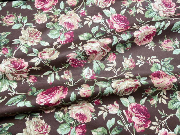 Rose Flower Cotton Twill Print Fabric