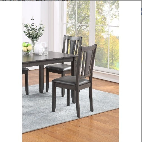 Grey Finish Dinette 5pc Set Kitchen Breakfast Dining Table W Wooden Top Upholstered Cushion Chairs Dining Room Furniture