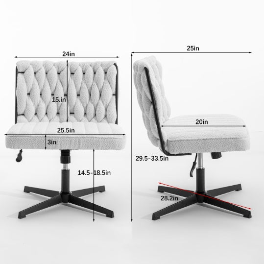 Armless Office Desk Chair No Wheels