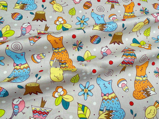 Cartoon Cotton Twill Bed Sheet Quilt Cover Printed Fabric