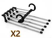 5 In 1 Wardrobe Hanger Multi-functional Clothes Hangers Pants Stainless Steel Magic Wardrobe Clothing Hangers For Clothes Rack