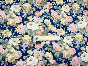 Rose Flower Cotton Twill Print Fabric