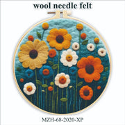 Wool Felt Painting With Embroidery Frame Needle Felt Supplies Suitable For Beginners