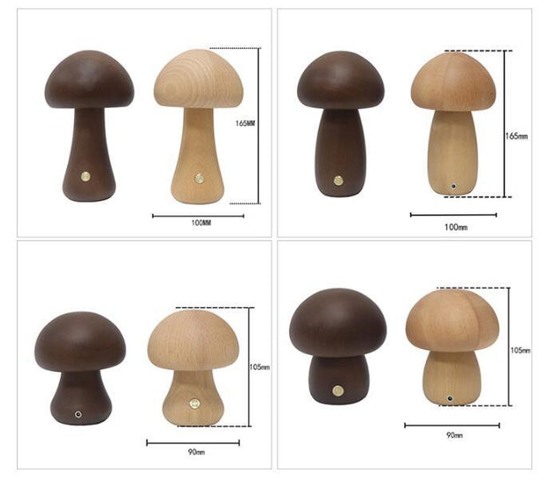 Wooden Mushroom LED Night Light