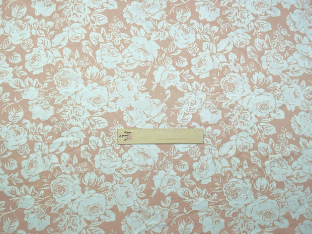 Rose Flower Cotton Twill Print Fabric