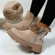 Thick Plush Snow Boots Women Faux Suede Non-slip Winter Shoes