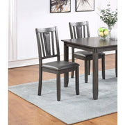 Grey Finish Dinette 5pc Set Kitchen Breakfast Dining Table W Wooden Top Upholstered Cushion Chairs Dining Room Furniture