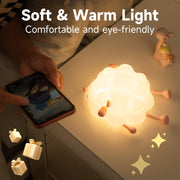 Cute Silicone Night Lights Sheep Cartoon Bedroom Lamp For Children's Room Decor Rechargeable Timing Dimming Sleep Night Light