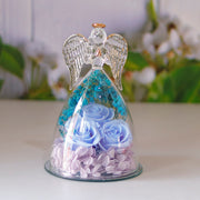 Eternal Dried Rose Gift Box - Angel Glass Cover for Christmas & Valentine's Day