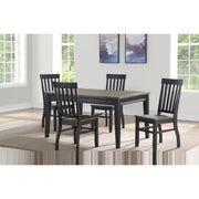 Farmhouse 5pc Dining Set Two-Tone Finish, Cottage Style Table, Schoolhouse Chairs